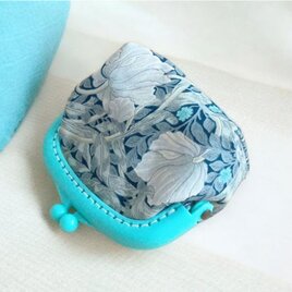 ウィリアムモリス　プラスチックのがま口ミニポーチ　コインケース　8.5cm口金　アクセサリーケース　ビリジアングリーン　658