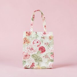 A4サイズ トートバッグ 花柄 CLARKE&CLARKE使用  英国 輸入生地 通勤 通学 日常使い おでかけ 春 サブバッグ
