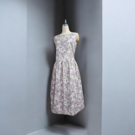 綿麻ノースリーブワンピース(ピンク)