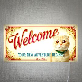 【猫種変更 似顔絵 無料】猫 スコティッシュフォールド ペット 店舗 自宅 壁掛け 照明 看板 置物 雑貨 ライトBOX