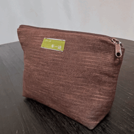 柿渋染め絣ポーチ大 K26008