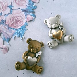 《J.J.》 teddy bear holding heart ジェイジェイ JJ ジョネットジュエリー ヴィンテージブローチ