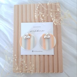 ★c　"ストライプで遊ぶAccessories…"　春　初夏　パール　パステル　ピアス／イヤリングe