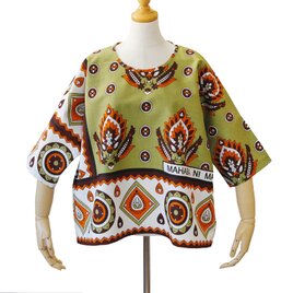 カンガのブラウス（ボックス型）アフリカ布 服 カンガ服