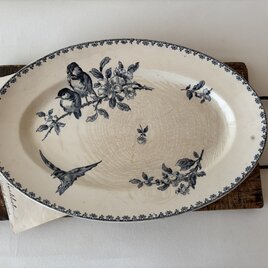 【1点のみ】Sarreguemines　FAVORI / サルグミンヌ　ファボリ　古手　シャビーオーバル皿