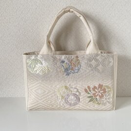 上品な帯リメイクバッグ｜優しい花文様｜和装にも洋装にも