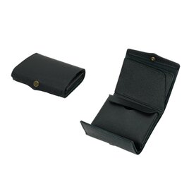 [送料無料] 極小サイズで軽やかに！カードサイズの極小軽量三つ折り財布『timik airyティミックエアリー』ブラック