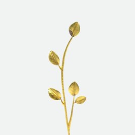 真鍮ふっくらリーフ一輪挿し 真鍮花瓶