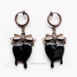 とろけるハートのフープイヤリング【ピアス等変更可】