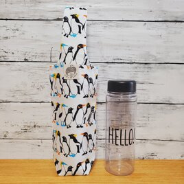 コンパクトに折りたためるペットボトルカバー ペンギン