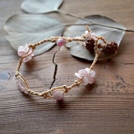 日本の麻&ﾋﾟﾝｸﾄﾙﾏﾘﾝ・ﾛｰｽﾞｸｫｰﾂのﾌﾞﾚｽﾚｯﾄ