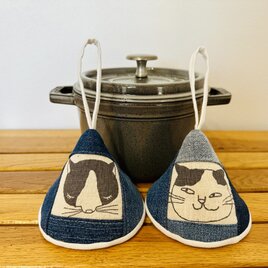 三角鍋つかみstaub　ストウブ　ホーロー　鍋つかみ　ミトン