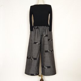 大島紬リメイク＊ガウチョパンツ