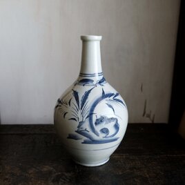 インテリアオブジェとして◆伊万里　染付貧乏徳利　古民家　古道具　骨董　江戸末期　【水漏れ有り】
