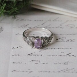 アメジストとマーカサイトのシルバーリング（16号）