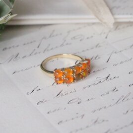 オレンジオパールのリング（14号）