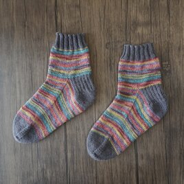 手編みの靴下［洗濯機ok］