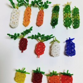 ビーズで作った野菜マスコット