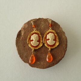 カーネリアンの肖像＜ピアス／イヤリング＞