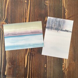 ゆる絵　ポストカード２枚組