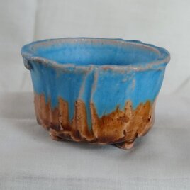 T6トルコ青釉　植物用小鉢