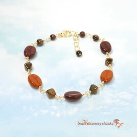 珈琲豆ブレスレットP＊タイガーアイ