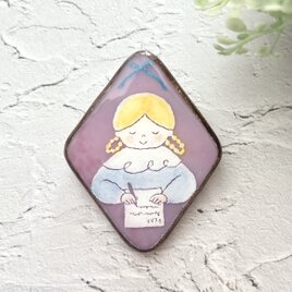 ブローチ letter for..　ステンドグラスブローチ