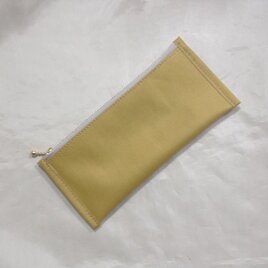 ぺたんこ長財布Slim／無地（マスタード）