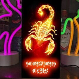 【オーダー無料】サソリ スコーピオン タトゥー 刺青 ロックンロール レトロ ミニチュア 看板 置物 雑貨 ライトBOX