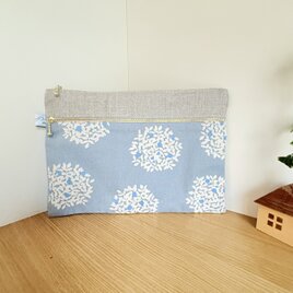 Wファスナーポーチ・特大サイズ（リーフ）