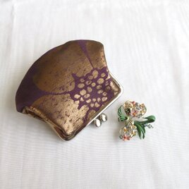 がま口：メタリック・プリント；アメリカ製ファブリック