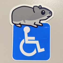 キャラクター小動物　障害者マーク　マグネット　ジャンガリアンハムスター【ラミネートあり・1枚売り】