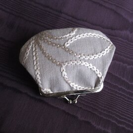 ミニがま口：刺繍ファブリック