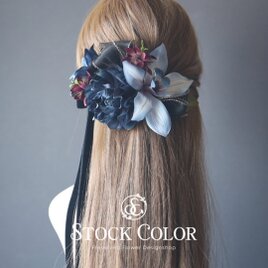 シンビジューム リボン ヘッドドレス ヘアアクセサリー 髪飾り＊成人式 袴 卒業式 カラードレス 結婚式 ウェディング