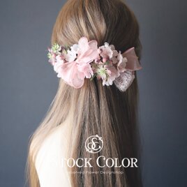桜とリボンのヘッドドレス ヘアアクセサリー 髪飾り(ピンク)＊ウェディング 成人式 白無垢 和装 前撮り 袴 卒業式