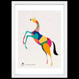 色彩を着た馬　送料無料 　イイネたのしいポスター　イラスト　ポスター　アートポスター　アート/sei検索新着順　4041