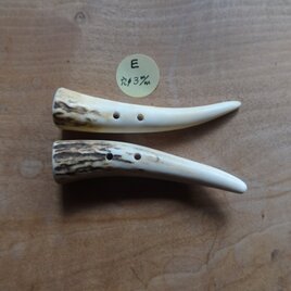 日本の鹿角先で作ったダッフルボタン2個セットE