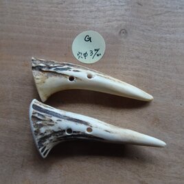 日本の鹿角先で作ったダッフルボタン2個セットG