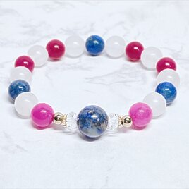 ✦1点限定✦揉め事に巻き込まれやすい方、対人関係を円満に◎パワーストーンブレスレット｜ラピスラズリ・カルサイト  No.856