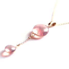 レジンアート　二粒の水滴ペンダント〈楽園に咲く〉