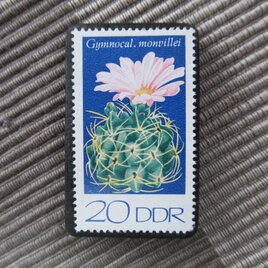 ドイツ　サボテンの花切手ブローチ10833