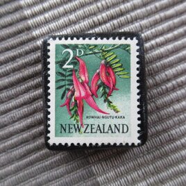 ニュージーランド1960年　花切手ブローチ10849