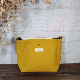 サコッシュ31　マスタード31　帆布生地　【よこ】のコピー