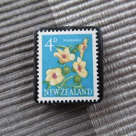 ニュージーランド1960年　花切手ブローチ10852