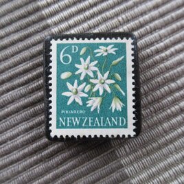 ニュージーランド1960年　花切手ブローチ10854