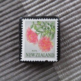ニュージーランド1960年　花切手ブローチ10855