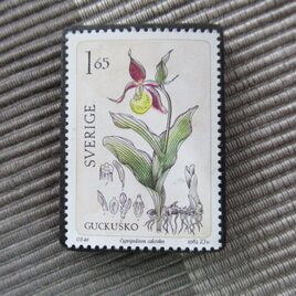 スウェーデン1982年　山岳の花切手ブローチ10856