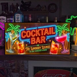 【オーダー無料】カクテルバー パブ スナック クラブ 酒場 トロピカル 店舗 自宅 照明 看板 置物 雑貨 ライトBOX