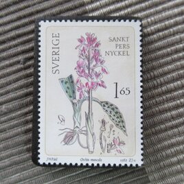 スウェーデン1982年　山岳の花切手ブローチ10857