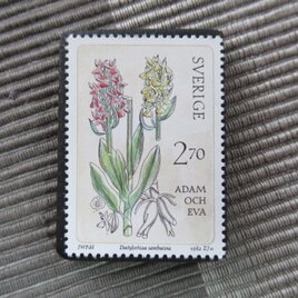 スウェーデン1982年　山岳の花切手ブローチ10859